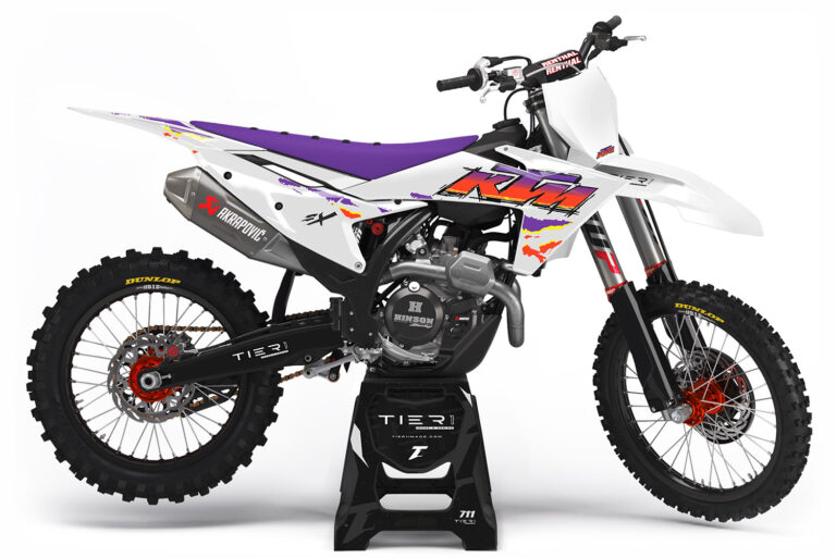 tier1image KTM Graphics Kit Retro 1995 White Orange Purple