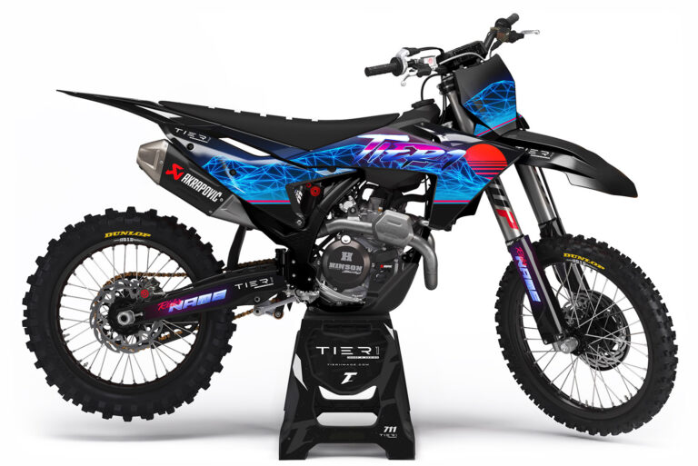 tier1image KTM Graphics Kit Waveline Black Blue Vaporwave