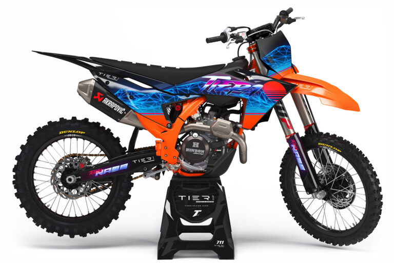 tier1image KTM Graphics Kit Waveline Orange Blue Vaporwave