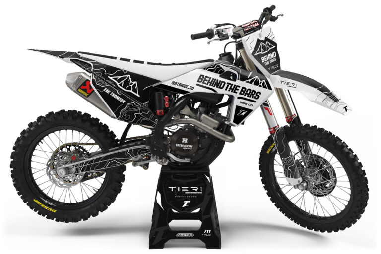 tier1image Husqvarna MX Graphics Kit BTB Black and White colors, Designed in Alberta Canada