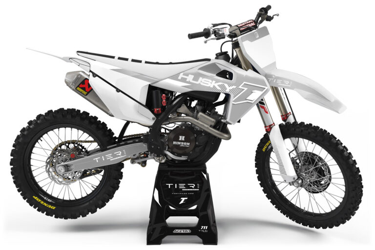 tier1image Husqvarna MX Graphics Kit Update White and Grey colors, Designed in Alberta Canada